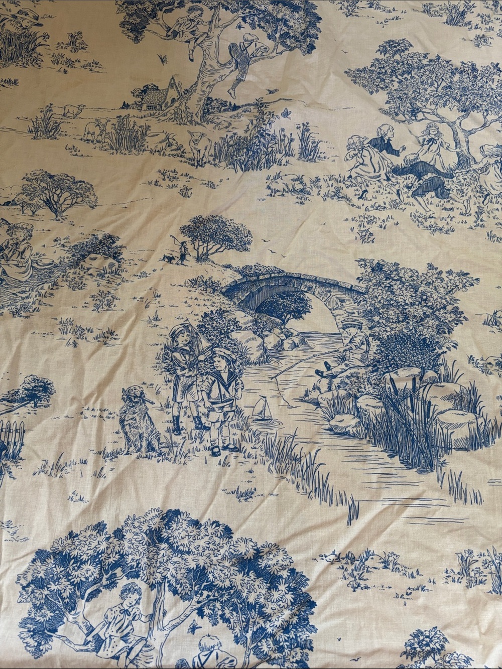 One yard vintage cotton toile